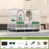 Jaula para Periquitos, Cacatúas, Agapornis, Villa de Pájaros Encriptada, Jaula de Pájaros Perla, Jaula Metálica Plegable para Coche