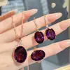 Popular Colgante de Topacio Aguamarina, Aretes de Piedras Preciosas Color Huevo de Paloma, Anillo Violeta, Conjunto de Diamantes Rosas Argyle para Mujer