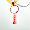 Acrílico de texto a doble cara una etiqueta de girasol naranja pintura alambre anillo llavero pequeño regalo accesorios lindos creativos