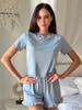 Conjunto de Pijama de Dos Piezas Casual de Verano 2025 Europeo y Americano con Volantes de Manga Corta Ropa de Casa Fresca y Cómoda para Mujer