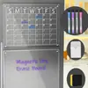 Tablero de Mensajes para el Hogar Tablero de Exhibición para Colgar Tablero Calendario Acrílico Tablero Magnético de Borrado en Seco Pegatina Magnética Transparente para Refrigerador