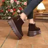Botas de Nieve Retro de Suela Gruesa para Mujer 2026 Invierno Cálidas Botines Cortos Engrosados para Mujeres Bajitas para Aumentar la Altura Zapatos de Algodón Birkenstock Botas Martin
