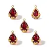 Accesorios de joyería creativos: encaje de cobre con colgantes de lágrima de circonita cúbica tachonados de diamantes de imitación, dijes para pulsera, collar y llavero DIY, W902