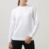 Novo suéter casual esportivo solto gola redonda top para corrida fitness malha sem costura simples versátil ao ar livre manga longa