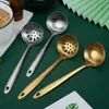 Acero Inoxidable 304 Escurridor de Sopa con Mango Largo Cuchara para Olla Caliente Utensilios de Cocina Domésticos Cuchara Grande para Sopa Cuchara para Sopa Herramientas de Cocina de Dos Piezas