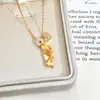 Loja Dourada Mesmo Estilo Moeda Cravejada de Diamantes Peixe Koi Nuvem Colar Feminino Moda de Luxo Leve Série Peixe Grande e Peônia Peixe Dourado Colar