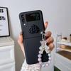 Adecuado para Samsung Zflip 30% de descuento Apilado Sensación de piel Corazón Acolchado Zflip4 Oso de Dibujos Animados Cadena Colgante Funda Protectora para Teléfono Móvil