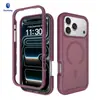 Aplicável em todo o mundo para capa de celular magnética com sensação de pele para Apple 18 Pro Max, capa protetora semi-transparente fosca 17 Pro anti-queda