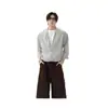 Camisa de Manga Larga Rayada con Cuello en V Falsa de Dos Piezas, Chaqueta Elegante y con Estilo, Camisa de Cuello Alto en Capas Estilo Old Money, Venta al por Mayor Transfronteriza