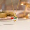 Europeu e Americano Transfronteiriço Novo Papai Noel Árvore de Natal Microincrustado Esmalte Gotejado Colar Meninas Natal Outono e Inverno Corrente da Clavícula