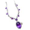 Venta al por mayor de fábrica Popular Collar de amatista natural Plata S925 Incrustado Piedra principal 10*14 Fábrica de joyería Venta directa