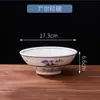 Tigela Grande de Cerâmica com Pés Altos, Tigela de Sopa, Tigela de Macarrão, Tigela de Arroz, Tigela de Kimchi, Tigela de Sopa de Peixe em Conserva, Tigela Grande para Culinária Chinesa com Pés Altos