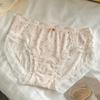 Ins Ternura Leche~Ropa Interior de Encaje Japonés Femenina Lunares Algodón Puro Entrepierna Calzones Cintura Media Venta Directa de Fábrica