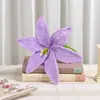 Ramas de Flor de Lirio Tejidas con Lana Transfronterizas Adornos para el Hogar Decoración de Macetas Ramos Tejidos a Crochet Hechos a Mano Venta al por Mayor