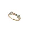 Anillo de Esmalte Flor Azul para Mujer Diseño Nicho Anillo para Dedo Índice Súper Blanco Abierto Ajustable