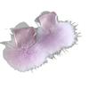 Sweet Dream otoño e invierno nuevo original hecho a mano de pelo de visón morado peludo aretes de aguja de plata aretes elegantes para socialité