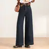 Pantalones vaqueros de mujer de cintura alta acampanados, nuevo estilo otoño 2026, corte holgado, adelgazantes, lavados, pierna ancha, casual, microacampanados