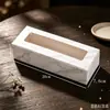 Caja Pastelería Occidental Dulce Galleta Caja de Pastelería Ventana Transparente Larga Papel Kraft Caja de Embalaje para Hornear Rollo de Pastel Caja de Regalo
