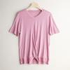 Verano para Mujer Top de Seda Camiseta Sentido del Diseño Dobladillo Kink Color Sólido Casual Combinable Seda de Morera Manga Corta Verano para Mujer