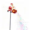Nuevo Muñeco de Nieve Reno Caldero Cascada de Colores Luces Coloridas Luminosas Adorno para Patio Exterior Luz de Enchufe para el Suelo