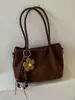 Bolso de mano retro de gamuza para otoño e invierno para mujer, nuevo bolso de hombro de moda 2026 para ir al trabajo, bolso tote casual de gran capacidad