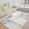 Tapete Simples de Veludo Cristal para Mesa de Centro para Uso Doméstico, Carpete Moderno para Sala de Estar, Sensação de Luxo Leve de Alta Qualidade, Tapete de Quarto ao Lado da Cama com Design Linear