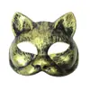Máscara de Gato de Medio Rostro para Baile de Graduación Estilo Punk Antiguo Vintage Máscara de Plástico Accesorios de Disfraz para Fiesta de Cumpleaños