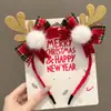 Diadema de Cabeza de Ciervo Linda Transfronteriza Europea y Americana para Mujer 2026 Nuevo Estilo Gorro de Oso Diadema de Astas Accesorios para el Cabello de Navidad