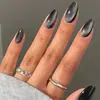 Uñas artificiales de ojo de gato personalizadas para exportación, 30 piezas con forma de almendra, de alta calidad, de color sólido, fabricadas por una fábrica de buena reputación