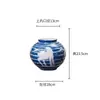 Jarrón de caballo de fondo azul de Jingdezhen, jarrón de cerámica para arreglos florales, jarrón para flores secas, tarro de almacenamiento, tarro de dulces, jarrón pintado a mano, pieza decorativa creativa