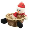 Pote de Doces de Natal Transfronteiriço Rattan Caixa de Presente Transparente para Idosos Boneco de Neve Alce Suprimentos de Natal Decoração Pequena para Crianças