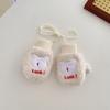 Guantes bordados con dibujos animados para otoño e invierno, para niños y niñas, de terciopelo, bonitos y súper lindos, para bebés, con dedos, guantes cálidos y gruesos de invierno.