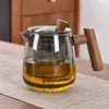 Oficina tetera de vidrio de borosilicato con separación de té mango de madera tetera casera tetera de estufa cerámica eléctrica juego