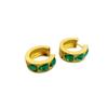 Aretes de Moda Transfronterizos Nuevos Geométricos con Gema Incrustada en Oro Pendientes de Aro Pequeños Chapados en Oro Real de 18k Estilo Japonés y Coreano ins