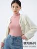 220g Modal Casual Cuello Alto Holgado Camiseta Base Nuevo Otoño/Invierno Color Sólido Manga Larga Camiseta Top para Mujer