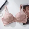 Lencería Europea y Americana de Encaje Fino Sexy Ajustable sin Aros para Mujer Tallas Grandes, Minimiza Busto Grande