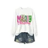Comercio electrónico transfronterizo de Amazon, sitio europeo, sudadera de moda y divertida para mujer, diseño de copo de nieve de Feliz Navidad, en stock