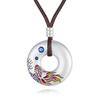 Colgante Koi Pavo Real Marea Nacional de Chiba Plata Tailandesa Colgante con Hebilla Esmalte Color Vintage Collar Estilo Étnico