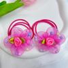 Cuerda para el cabello con flores para niños, linda anilla para el cabello para bebés, tendón de goma elástica, cuerda para el cabello para mujeres, accesorios para el cabello