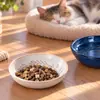 Tigela Cerâmica Gato Galho e Folha 3D Tigela de Comida para Pet Antiderrapante Tigela de Proteção para o Pescoço Tigela Cerâmica Grande com Pé Alto Tigela de Alimentação para Pet