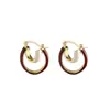 Vintage vinho vermelho geométrico círculo orelha fivela nicho design elegante brincos femininos luz luxo high-end brincos exclusivos