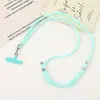 Nuevo Color de Moda Tejido a Mano Cadena Cruzada Unisex Colgante para Teléfono Móvil Colgante de Bolsa Ajustable Cordón
