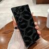 Adecuado para S25Ultra Diseño de Labios Pintados, S24Fe Funda de Teléfono de Color Sólido, Samsung A55 Cubierta Protectora Anti-Caídas de Borde Recto