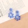 Pendientes de Tuerca Azules Klein de Aguja de Plata S925 Pendientes de Tuerca de Moda Exagerada con Personalidad Nicho Combinables para Mujer