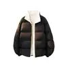 Invierno 2027 Nuevo Bloque de Color Chaqueta Corta Estilo Kendall Algodón para Hombre Protección contra el Frío Holgada Engrosada Ropa de Algodón Cálida Chaqueta Ropa de Moda
