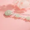 Collar Colgante de Jade Hetian de la Paz para Mujer, Cadena Clavicular Artística Retro, Jade de Imitación de Alta Gama, Nuevo Estilo Chino Regalo de Cumpleaños