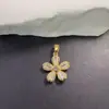 Joias Artesanais DIY Personalizadas de Alto Padrão para Comércio Exterior Transfronteiriço Acessórios de Pingente Micro-Incustados de Zircônia de Cobre Colar de Trevo de Quatro Folhas