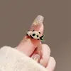 Anillo Abierto de Panda Tesoro Nacional Lindo Bañado en Plata Estilo Chino Bambú Diseño de Nicho Regalo Exquisito para Mejores Amigos Directo del Fabricante