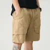 Shorts Casuales de Trabajo de Estilo Americano para Hombre, Color Sólido Simple, para Exteriores, Marca de Moda, Rectos Sueltos, Deportivos, Secado Rápido, de Cinco Puntos