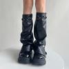 Estilo Millennium doce menina legal outono e inverno couro capa de perna design sentido lado peito reto snap botas femininas menina quente